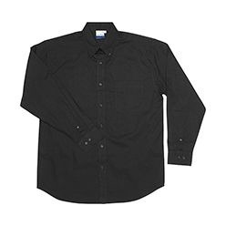 Polycotton, button down collar , left chest pocket, back yoke with loop