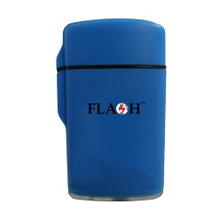 Jet flame lighter, refillable made from plastic with rubber finish