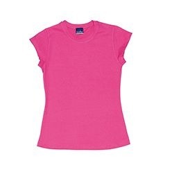 180gsm cotton spandex crew neck fitted t-shirt, capsleeve, self rib