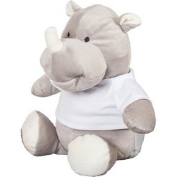 Child friendly rhino in light grey with shirt