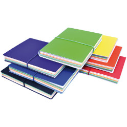 Journal with a soft flexible cover and a 144 coloured pages, features an elastic strap - perfect for your notes and thoughts