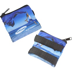 Cyclist case with zip closure to keep valuables safe with 2 velcro closure bands