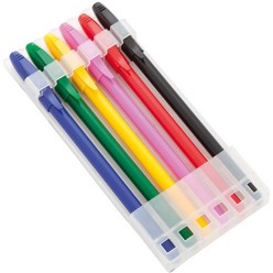 Set of 6 pens with different coloured inks
