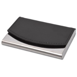 This is the perfect gift for the executive who is serious about promoting their business. Features include a Faux leather and polished nickel case with velvet inner lining, Packaged in a 1-piece gift box, Faux Leather