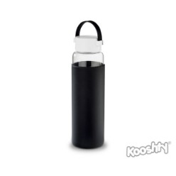 700ml glass drinking bottle with an insulating and protective silicone sleeve. The wide bottle mouth and the removable infusion filter give you the option to flavour your water with fruit and herbs. Glass