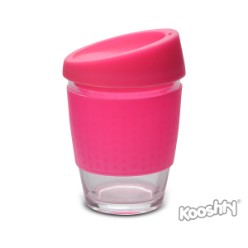 The Kooshty Kup, with its colourful silicone lid and grip band is a fun and practical glass cup for the home or the office. The ergonomically designed splash safe silicone lid ensures no mess and no fuss, and the funky silicone band keeps your drink warmer for longer and provides a firm grip of the glass. It is bright, colourful and easy to drink from and is ideal for those on-the-go moments, fitting comfortably inside your vehicle’s cup holder. Packaged in a unique Kooshty box, 300ML