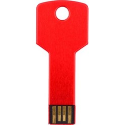 Key shaped 8GB aluminium USB, features a polished finish