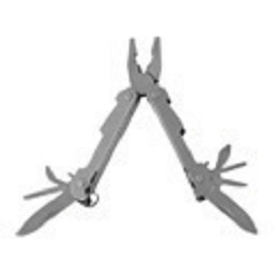 9 Piece multi tool includes pliers, screwdrivers x 2, knife, bottle opener, can opener, saw, file and ruler, stainless steel material in nylon pouch
