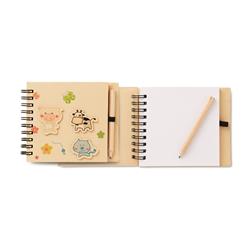 Children notepads with 70 pages and a standard grey lead pencil