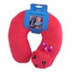 Kiddies travel pillow made from 100% polyester and character face on one side
