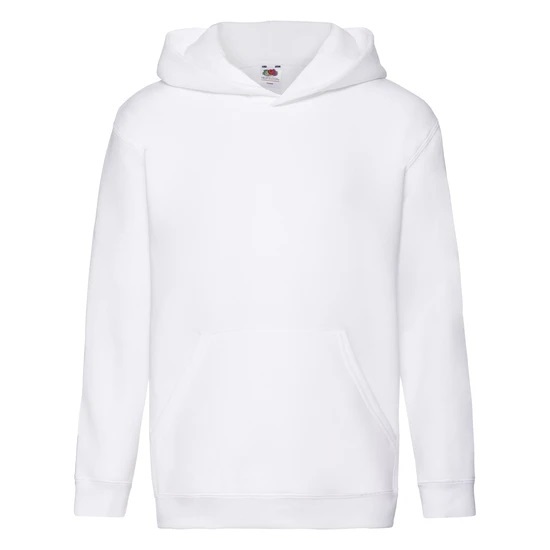 Kids Premium Hooded Sweat is available in sizes 4 to 15 and comes in white, black, bottle green, red, burgundy, orange, royal blue, heather grey, deep navy, light graphite, new sky blue, azuer blue, royal blue, red colours