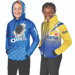 Kids Sublimated Brushed Fleece Zip Up Hooded Sweater