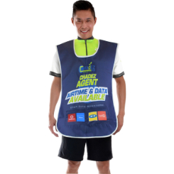 300D, one size fits all Bib with double pocket on the front