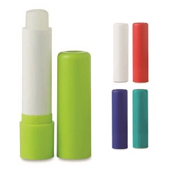 Lip balm in plastic round container