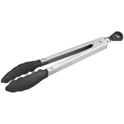 Kitchen/braai tongs made of stainless steel and selicone