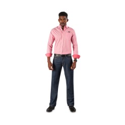 It features a slim fit design, left chest pocket, button down collar, chambray contrast inner cuff and collar stand, back yoke, curved hem. Slim fit. 65/35 polycotton, yarn-dyed, poplin.