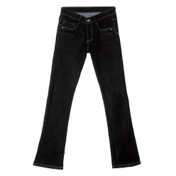 Ladies Eve strech jeans: stretch fabric is perfect for any body type, Features includes two front curved pockets with a money pocket, a constructed waistband, back pockets with profile stitching and a metallic zip opening. 86/11/3 cotton polyester lycra fabric, available in two colours, straight-leg