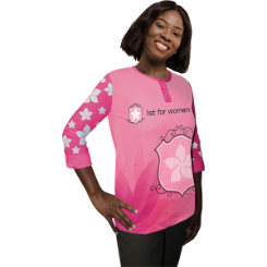 Ladies Henley Long Sleeve T-Shirt with Sublimation