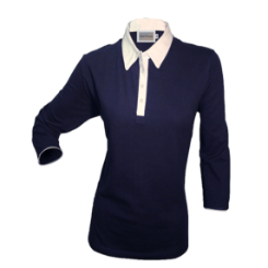 240gsm, Superfine cotton pique fabric, Easy sports fit, White collar and sleeve edging trim, Ladies classic 3/4 sleeve.  Prices from small to large. Prices on bigger sizes may vary