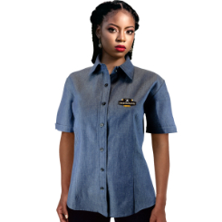 Ladies Short Sleeve Denim Shirt