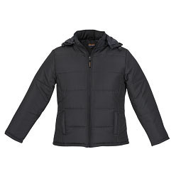 100% coated polyester fabric Ladies Jacket with double top stitching, inner zip panel, wind and water resistant (Priced from S)