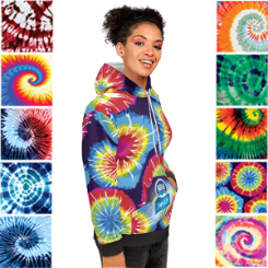 Ladies Tie Dye Hoodie with Sublimation