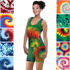 Ladies Tie Dye Short Tights with Sublimation