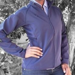 Bi-stretch bonded fabric with polar fleece inner outer right slanted pocket ladies fitted style  men jacket to match ladies. Prices from small to large. Prices on bigger sizes may vary