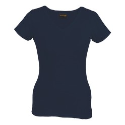 Ladies slub v-neck t-shirt: Features 145 100% cotton slub fabric, single neckline rib with lycra, available in five popular colours