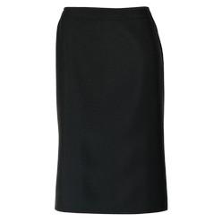 Ladies statement skirt: Fashionable corporate look for stylish ladies. Ideal uniform element to go with many top options in the Barron range. Features a constructed waistband with elasticated inserts in larger sizes. Also complements classic tops available in the chain stores. Features: 100% polyester, classic pencil styling, easy care garment, chic back slit