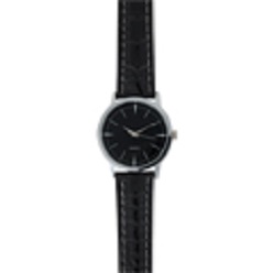 Basic leatherette strap, black face with silver casing