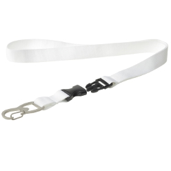 Lanyard with bottle opener: Colourful polyester lanyard, bottle opener, metal clip, removable section with plastic buckle