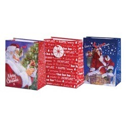 Large gift bags with various Christmas designs available.