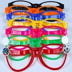 Large soccer supporter glassess with flag attachments