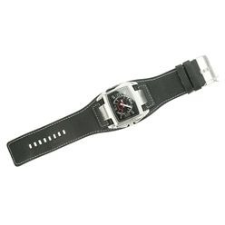 Mens Leather Watch with a Square face and a stylish design that looks like a second counter around the the face