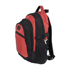 1680D four compartments with zip closure two side mesh pockets-padded back panel padded loop handle padded adjustable back strap-extra webbing safety straps and clip buckles