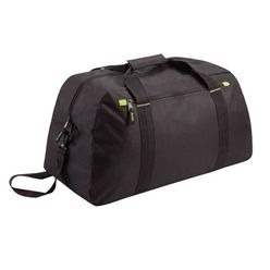 A sports bag made from 600 Denier material with a side pocket carry handle and a shoulder strap.