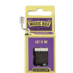 Original hand crank music box that plays.Let It Be Try on wood or glass or try different surfaces for a new sound. Screws included. Makes a sweet gift.