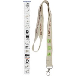 Lined lanyard, material: linen