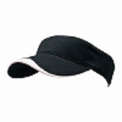 Brushed cotton sun visor with Velcro closure, cotton twill, lip design on peak