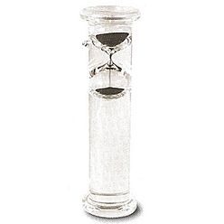 Liquid sand timer from hand blown glass in a tube