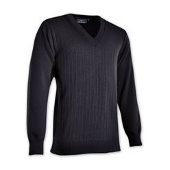 10 Gauge Knit. Features: V-neck, Ribbed neck line, Ribbed waistband and cuffs, Wash & Wear.