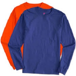 Our range of comfortable 165g long sleeve t-shirts are made from 100% cotton and are ideal for promotion wear to everyday use. These long sleeve t-shirts have Crew neck with no rib on the cuffs