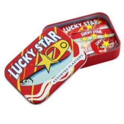 Set of 30 assorted latex free Lucky Star Plasters in 3 different sizes each containing 10 plasters in the following sizes:  76 x 19mm  58 x 16mm 38 x 22 mm