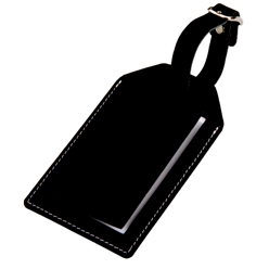 Bonded leather, luggage tag, adjustable strap