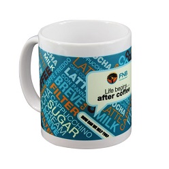 Ceramic mug which glows in the dark includes an unbranded white gift box