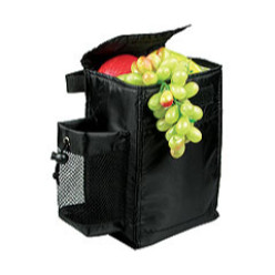 Zip Closed. With Drink holder and Handle - Material: 210D Polyester with PEVA lining