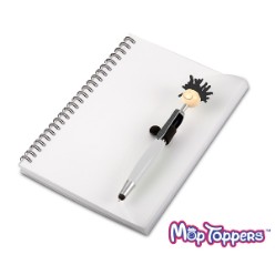 A5 spiral bound notebook with 80 sheets of lined paper, Includes Moptopper stylus pen and screen cleaner IDEA-4312