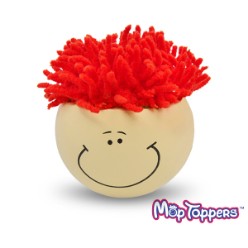 MopTopper stress toy with microfibre screen cleaner hair