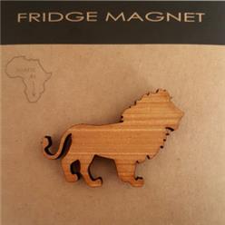 Magnet lion wood